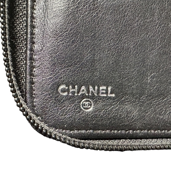 CHANEL Ultimate Leather Embossed Zip Around Travel Wallet - Picture 6 of 11